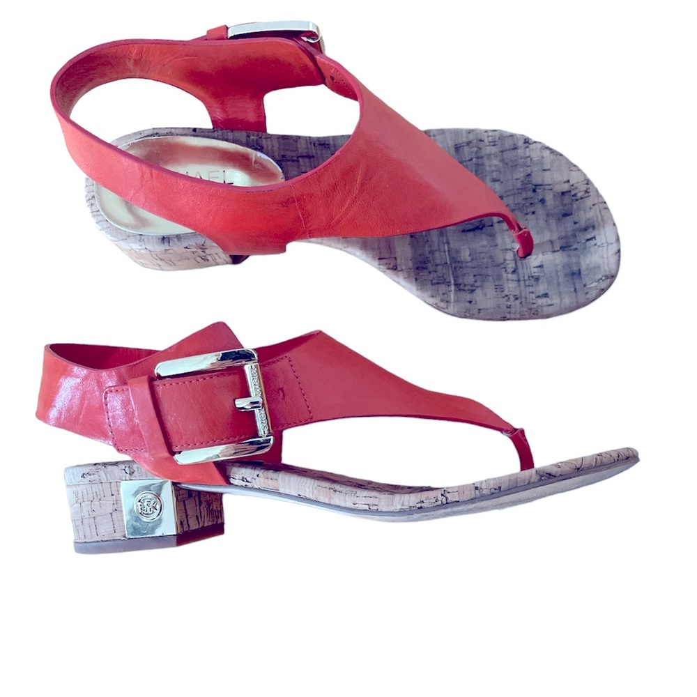 Michael Kors Orange Leather Cork Sandals Size 36 1/2